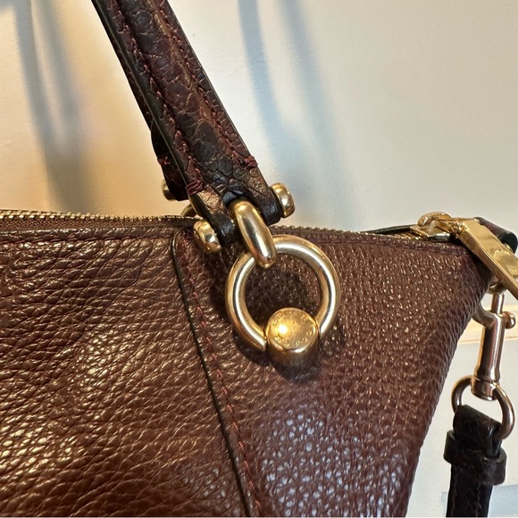 Coach Kacey Satchel with Snake Trim in Cranberry - Picture 11 of 13